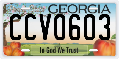 GA license plate CCV0603