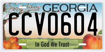 GA license plate CCV0604