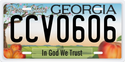 GA license plate CCV0606