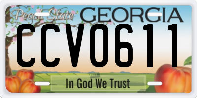 GA license plate CCV0611