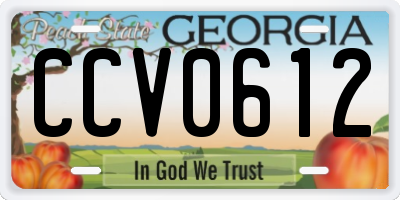 GA license plate CCV0612