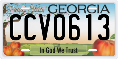 GA license plate CCV0613