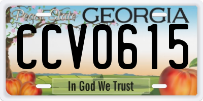 GA license plate CCV0615
