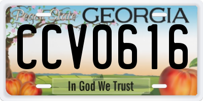 GA license plate CCV0616