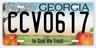 GA license plate CCV0617