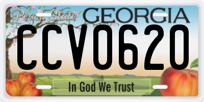 GA license plate CCV0620