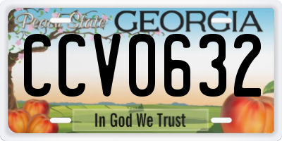 GA license plate CCV0632