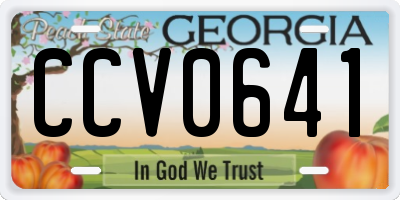 GA license plate CCV0641