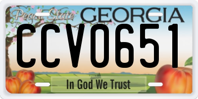 GA license plate CCV0651