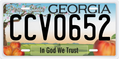 GA license plate CCV0652
