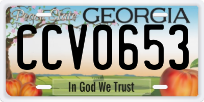 GA license plate CCV0653