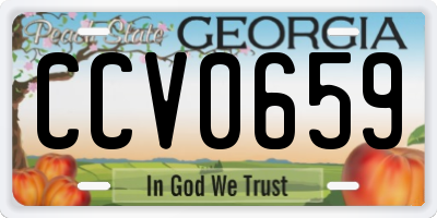 GA license plate CCV0659