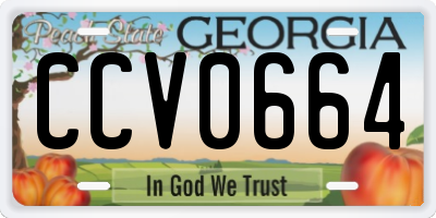 GA license plate CCV0664