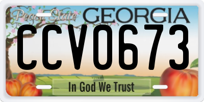 GA license plate CCV0673