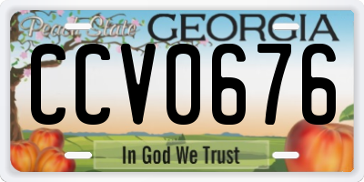 GA license plate CCV0676