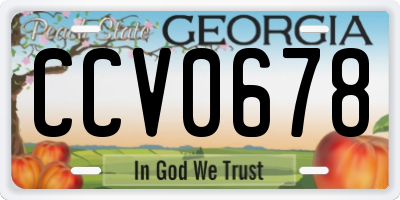 GA license plate CCV0678