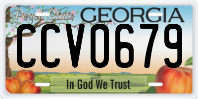 GA license plate CCV0679