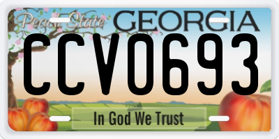 GA license plate CCV0693