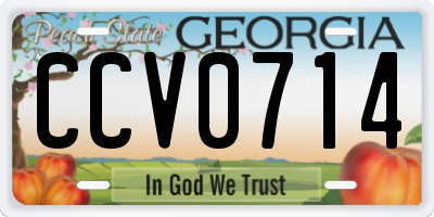 GA license plate CCV0714