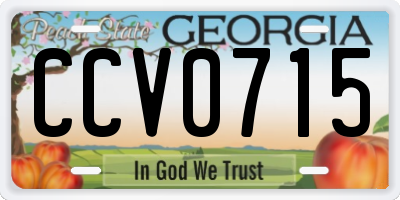 GA license plate CCV0715