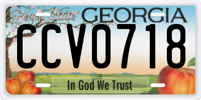 GA license plate CCV0718