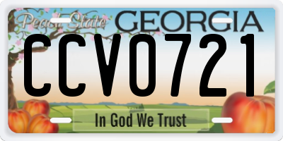 GA license plate CCV0721