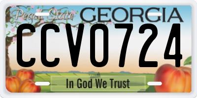 GA license plate CCV0724