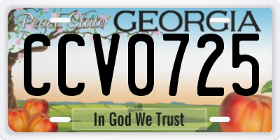GA license plate CCV0725