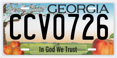 GA license plate CCV0726