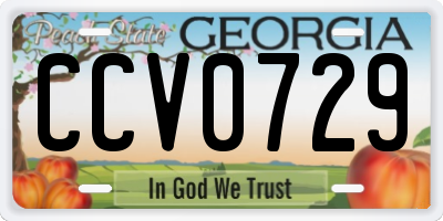 GA license plate CCV0729