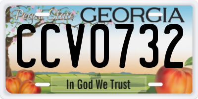 GA license plate CCV0732