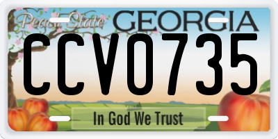 GA license plate CCV0735