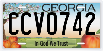 GA license plate CCV0742