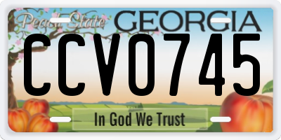 GA license plate CCV0745