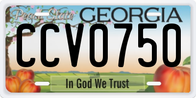 GA license plate CCV0750