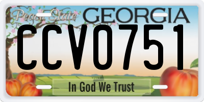 GA license plate CCV0751