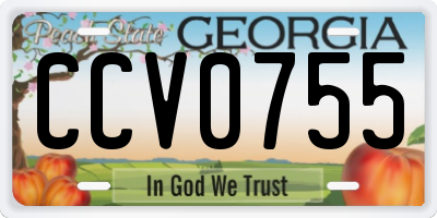 GA license plate CCV0755