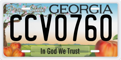 GA license plate CCV0760