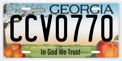GA license plate CCV0770