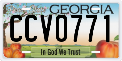 GA license plate CCV0771