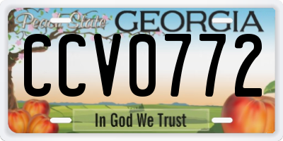 GA license plate CCV0772