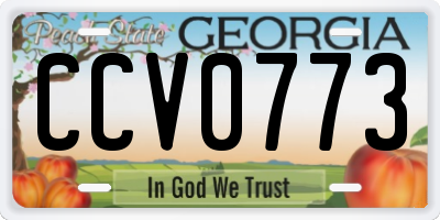 GA license plate CCV0773