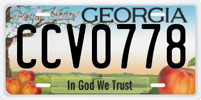 GA license plate CCV0778