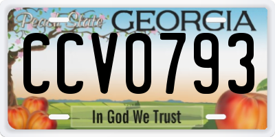 GA license plate CCV0793