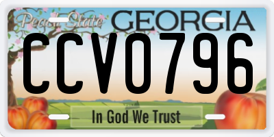 GA license plate CCV0796