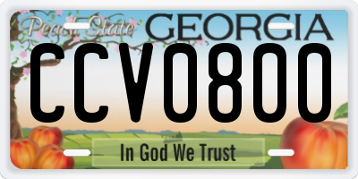 GA license plate CCV0800