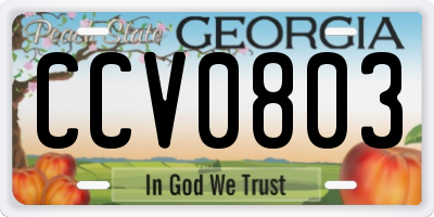 GA license plate CCV0803