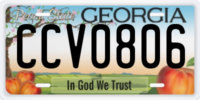 GA license plate CCV0806