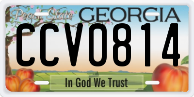 GA license plate CCV0814