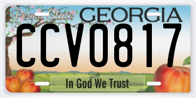GA license plate CCV0817